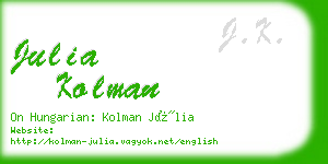 julia kolman business card